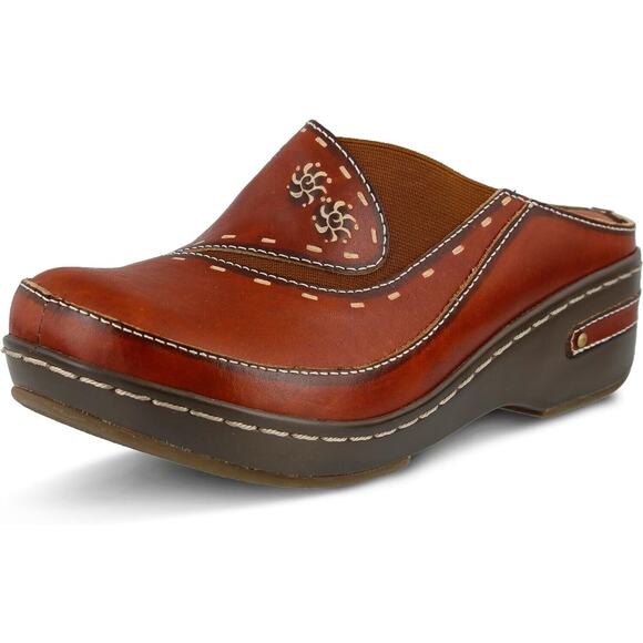 L'Artiste by Spring Step Womens Chino Leather Clog -- Camel NEW - Picture 1 of 6